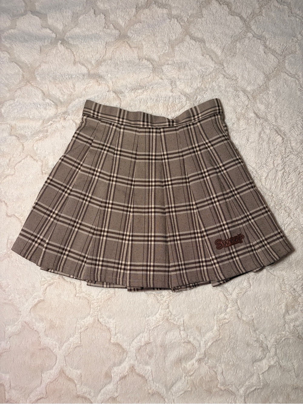 Plaid Pleated Mini Skirt